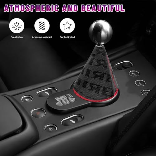 Car Shift Boot Cover, Waterproof Fabric Manual/Automatic Shift Knob Boot Black