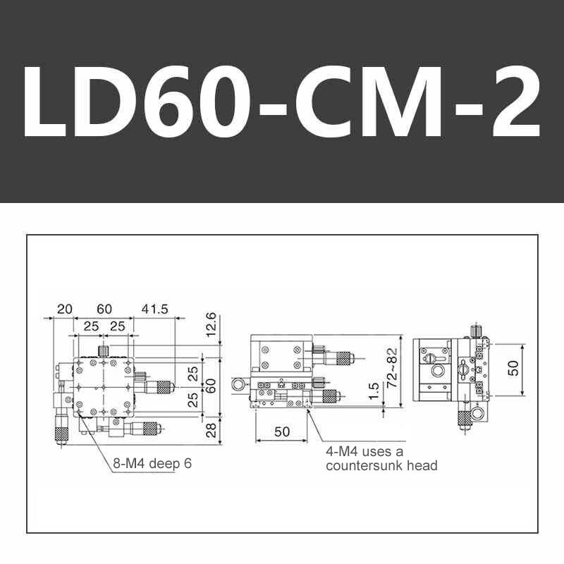 LD60-CM-2 XYZ Axis Three-dimensional Trimming Platform Manual Sliding Table tp1