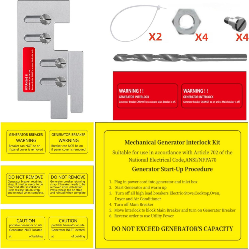 Generator Interlock Kit Compatible with Eaton Cutler Hammer Vertical Throw 150 o