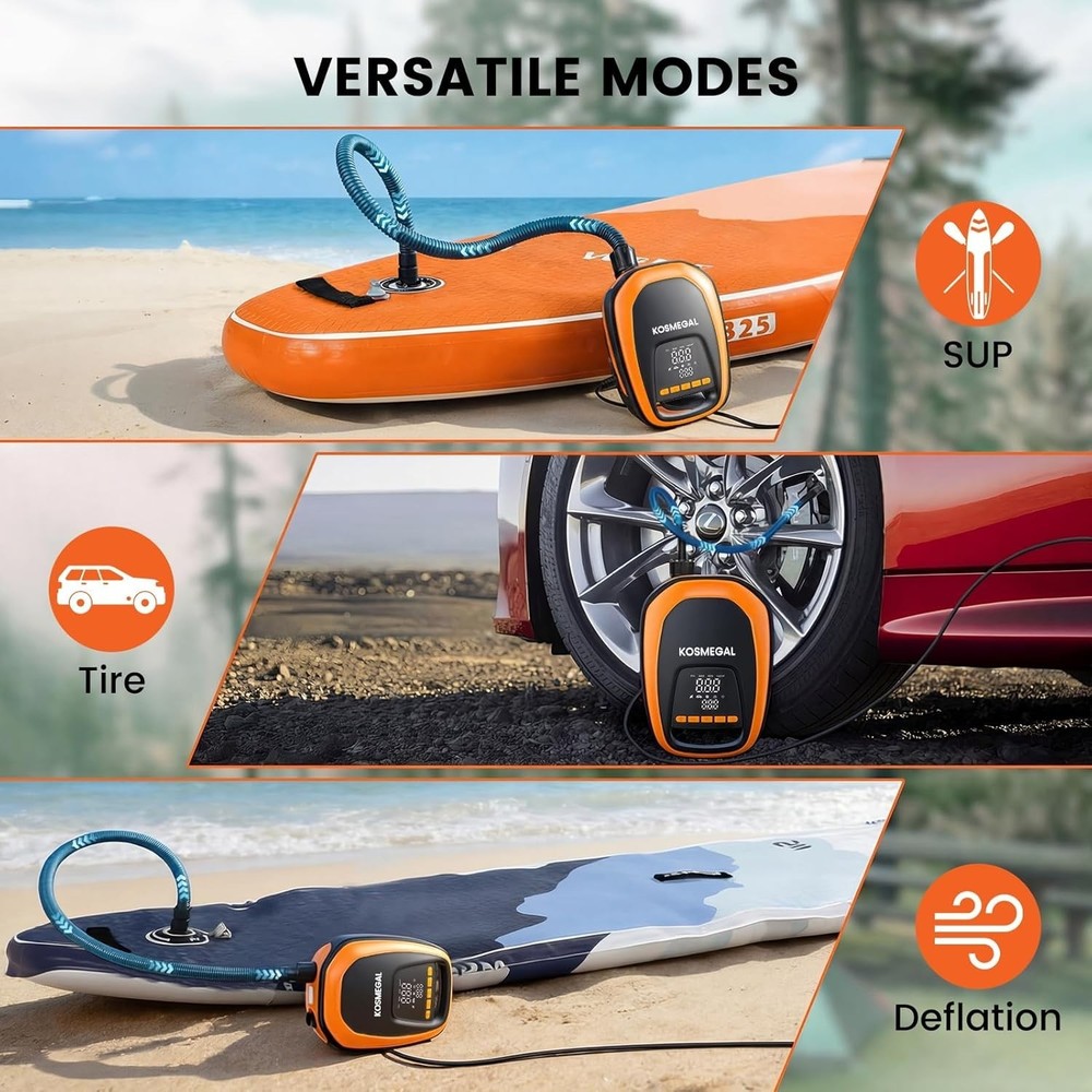 Paddle Board Pump 24VDC Type Inflator Portable Air Compressor Auto-Off ‎AP-0105