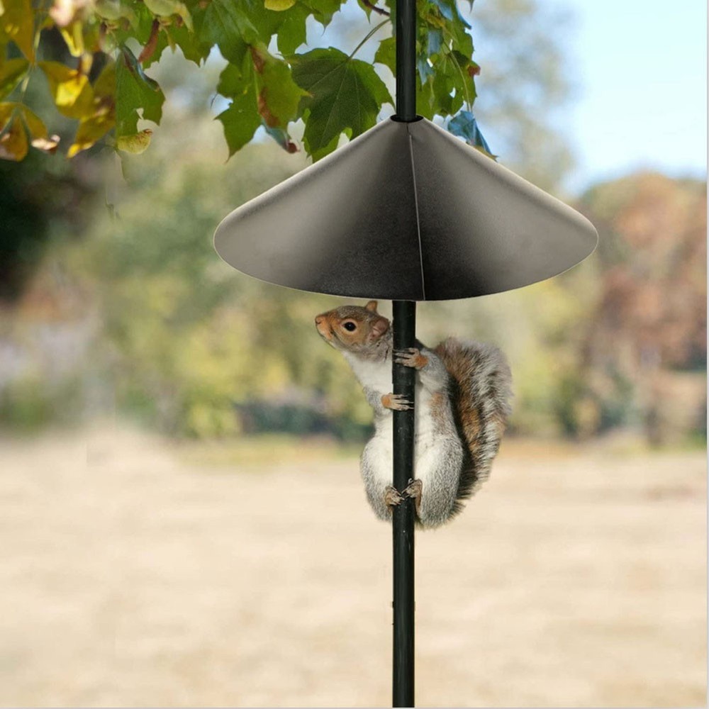Bird Feeder Pole Squirrel Guard 12 inch Black Plastic Wraparound Baffle