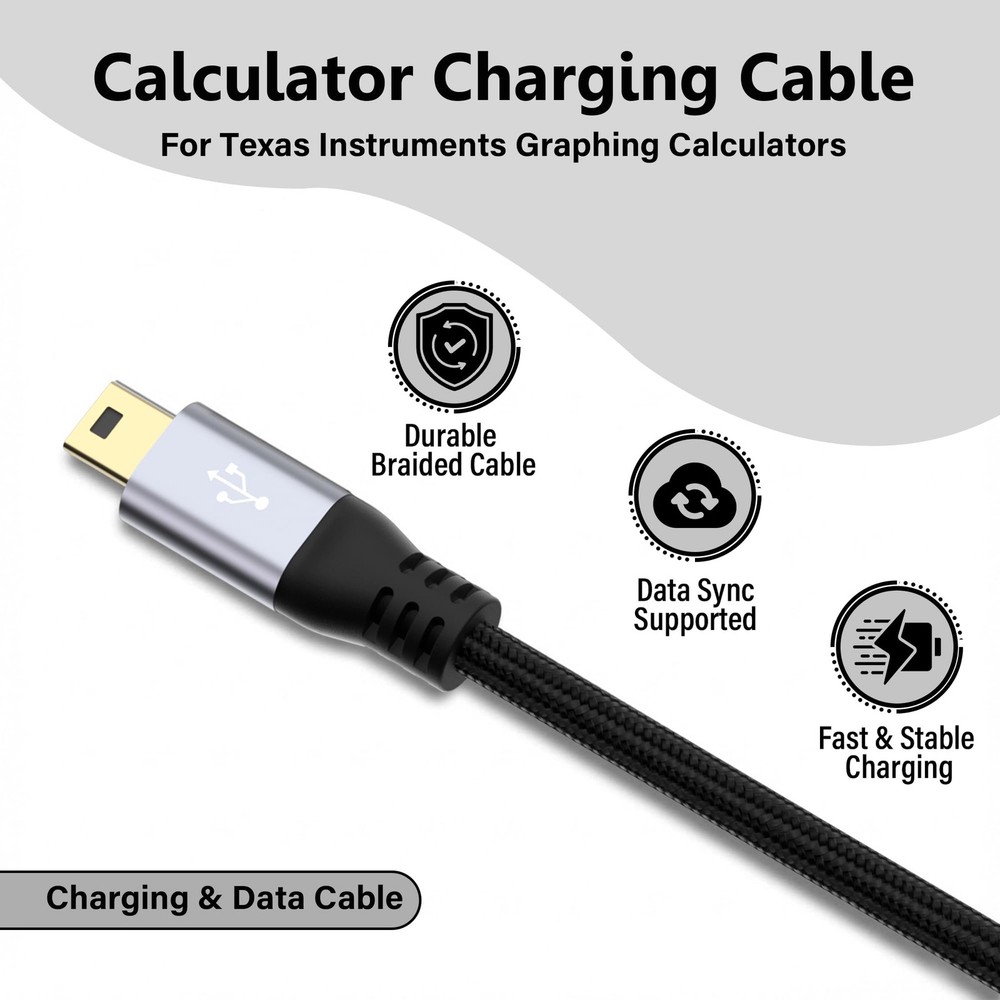 USB C to Mini Cable 6FT, Type C B Fast Charging Cord Black