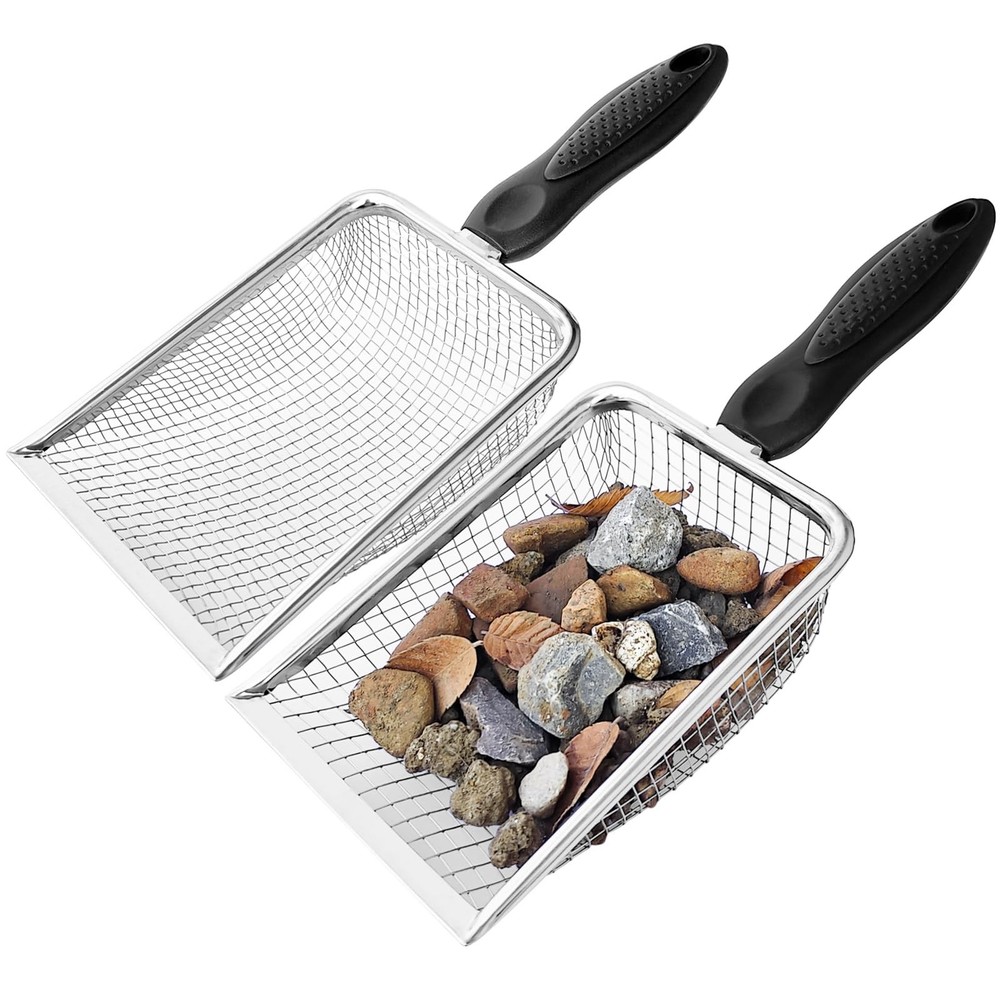 Gardening Soil Sifter 2 Pack with Handle 3.8mm & 5mm Mesh for Sand Dirt Compost