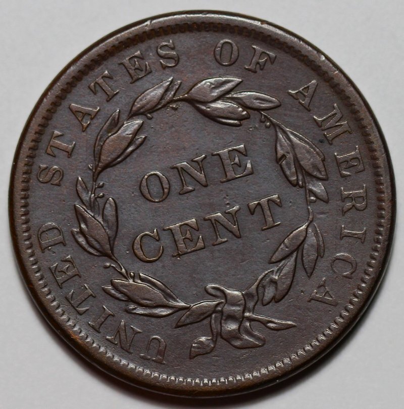 1839 Coronet Head Large Cent - Booby Head - US 1c Copper Coin