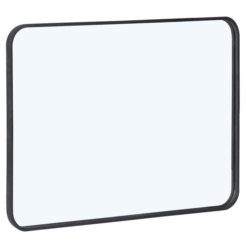 2X Rectangular Wall Mirror 24" x 36" Bathroom Mirror Black Metal Framed