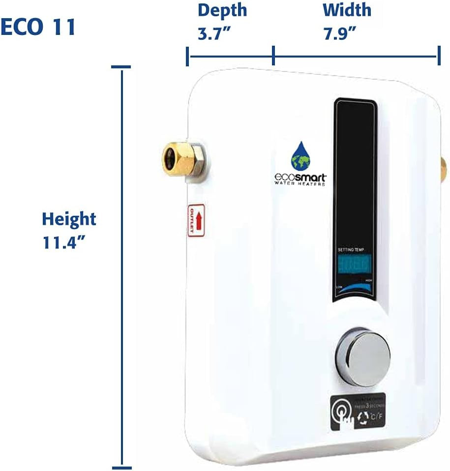 EcoSmart ECO 11 Electric Tankless Water Heater: 13kW 240V Self-Modulating