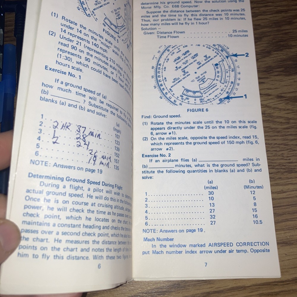 Morse Mfg. Co E6B Flight Computer Manual Booklet