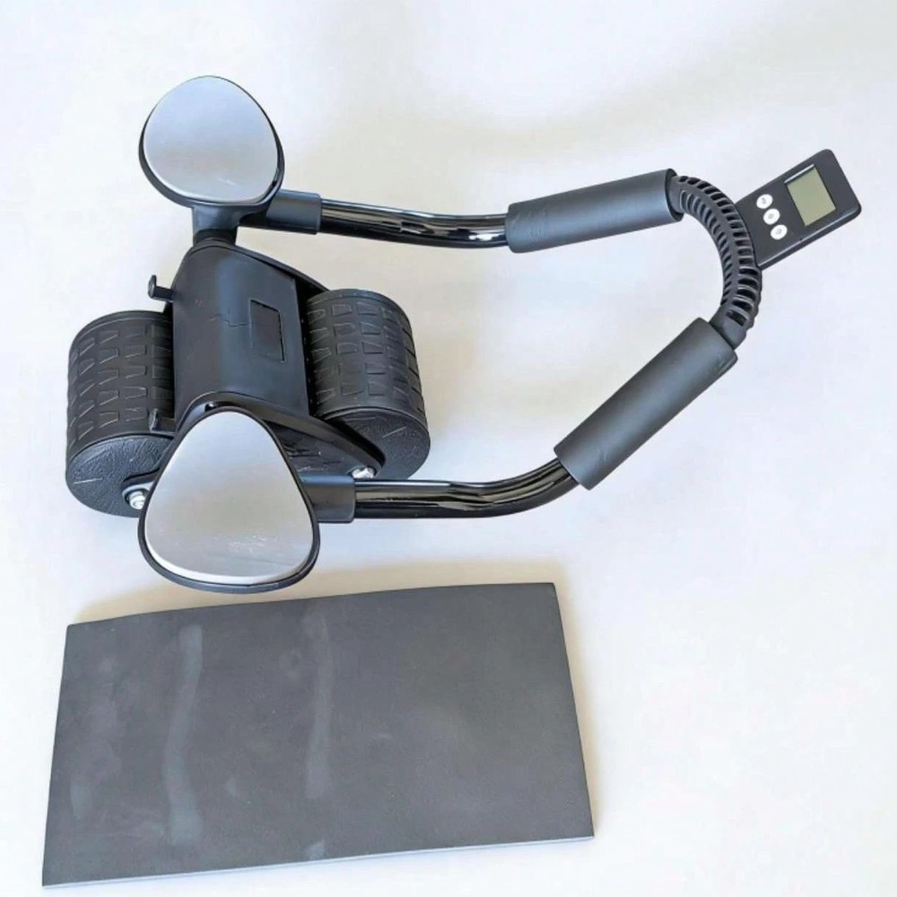 Automatic Rebound Ab Roller Wheel w/ Elbow Support Timer Core Workout Home Gym