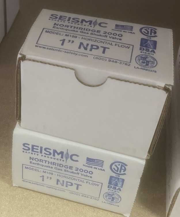 1” Northridge 2000 Automatic Earthquake Gas Shutoff Valve