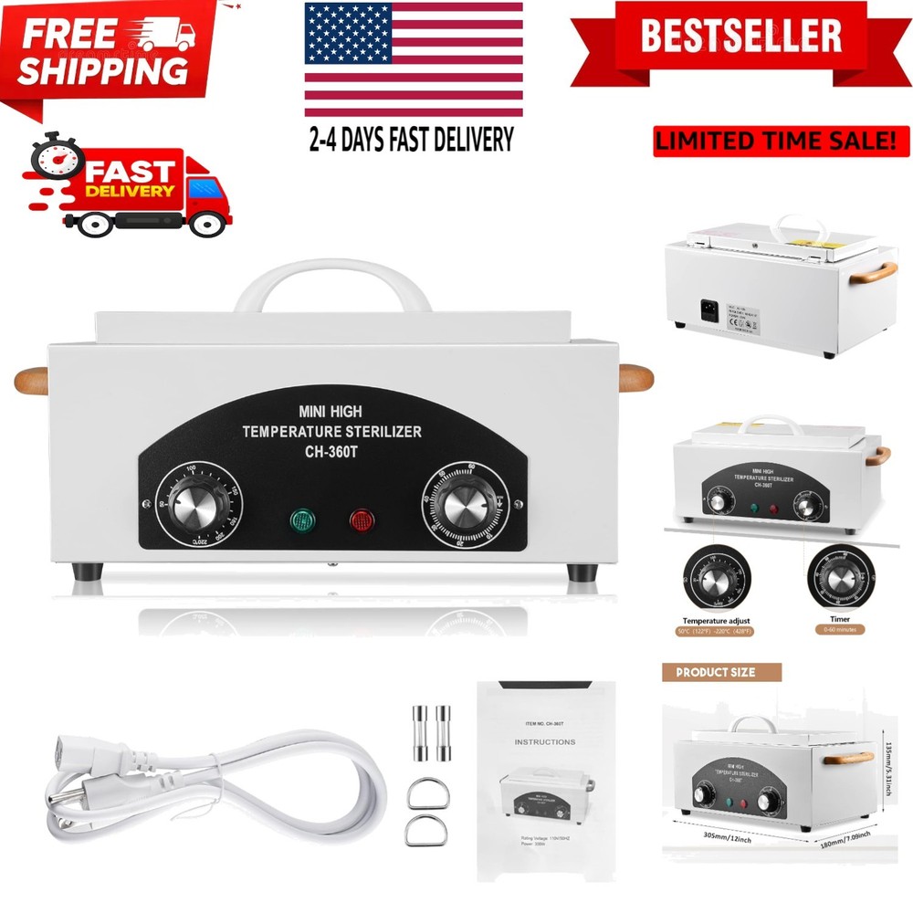 High Temperature Sterilizer Autoclave Machine 110V 300W Nail Tool Sterilizer ...