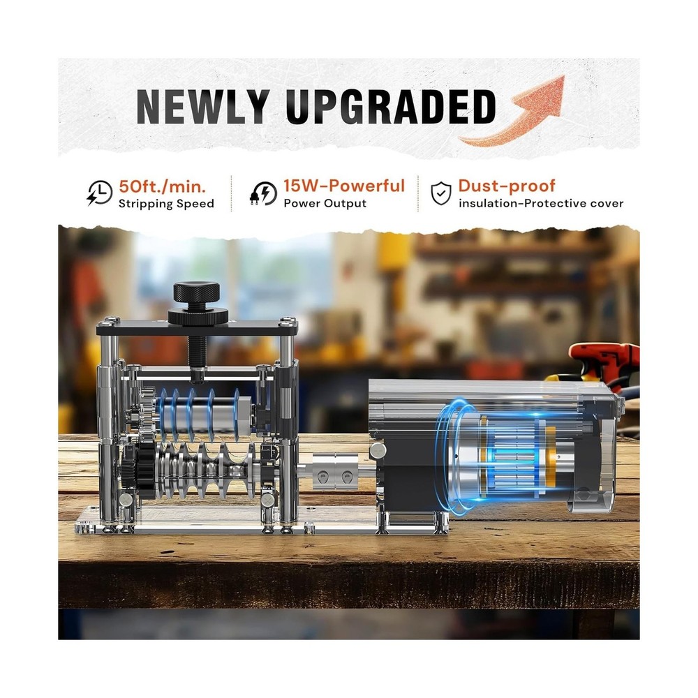 Automatic Wire Stripper Machine with Upgraded Motor, Electric Cable Stripping...