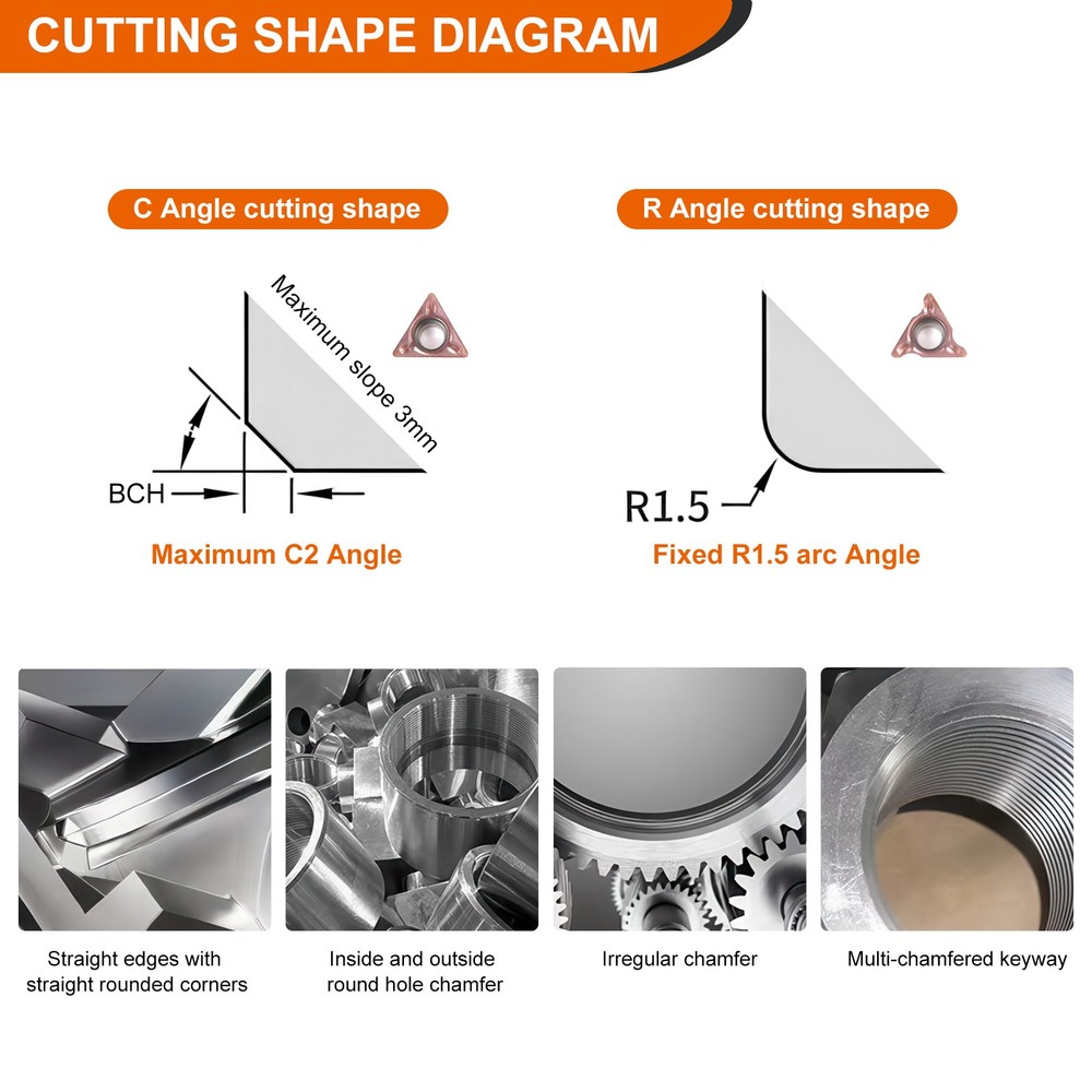 Pneumatic Chamfering Machine Metal Trimming Air Chamfer Beveling Tool+Inserts US