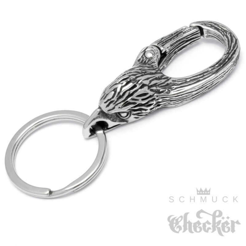 Stainless Steel Keychain Snap Hook Keyring Biker Men Men