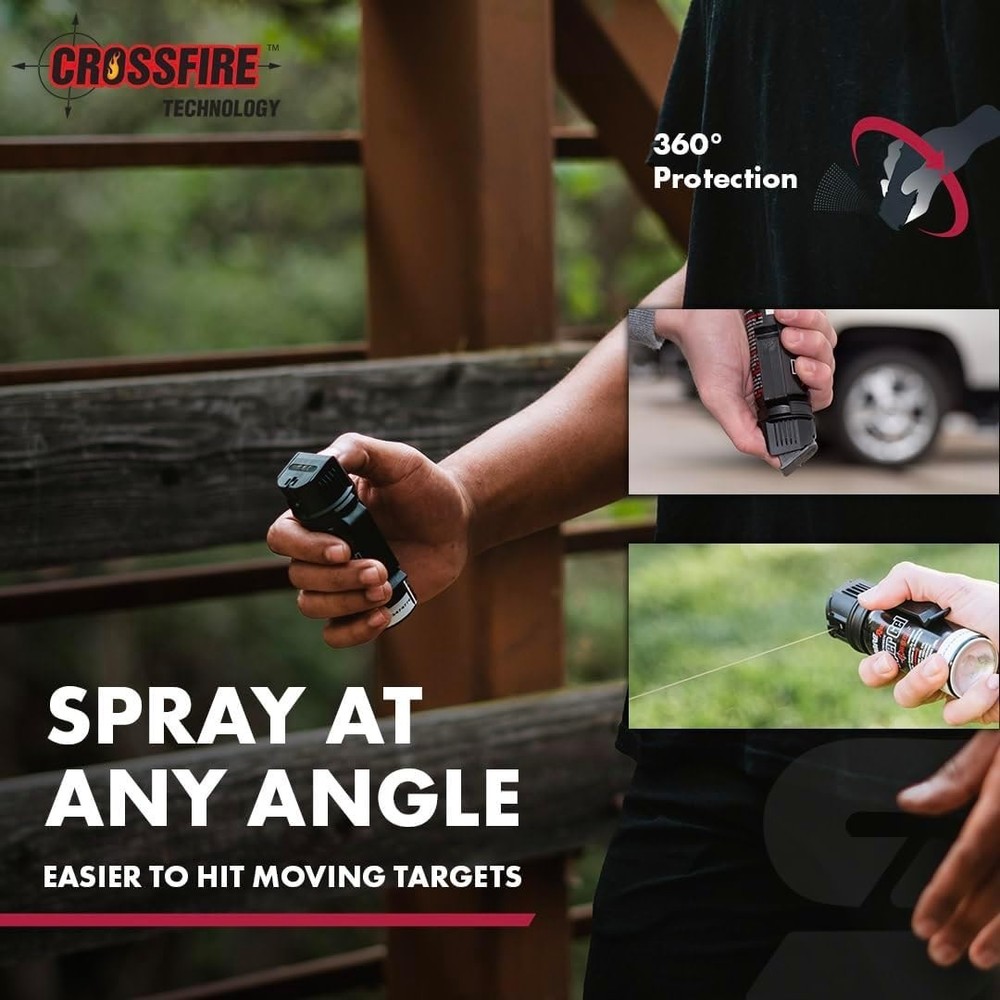 Pepper Gel 1.5 fl oz Black 2 Pack SABRE Crossfire Deploys Angle Maximizes Target