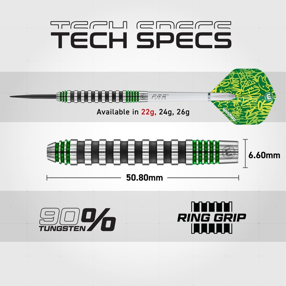 WinmauSteel Darts 22 g Green
