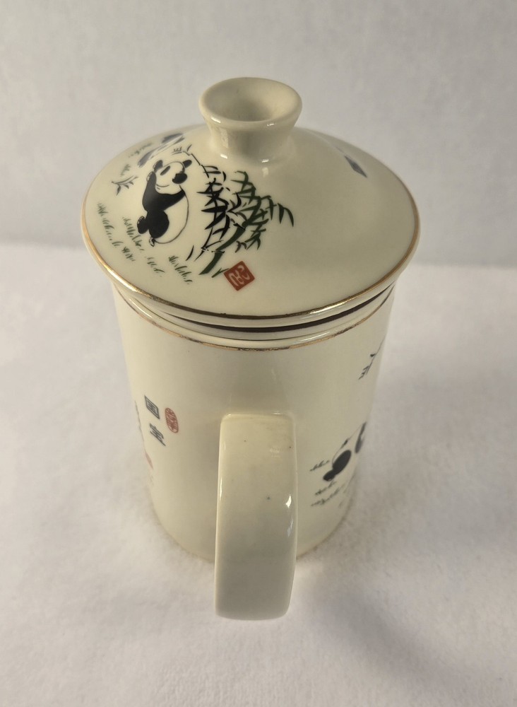 World Market Panda Bears Tea Mug & Infuser 3 Pc