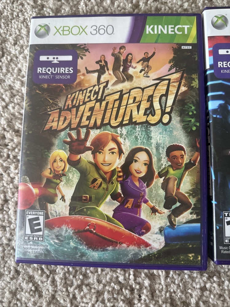 Microsoft Xbox 360 Kinect Motion Sensor Bar Black & 3 games - bundle