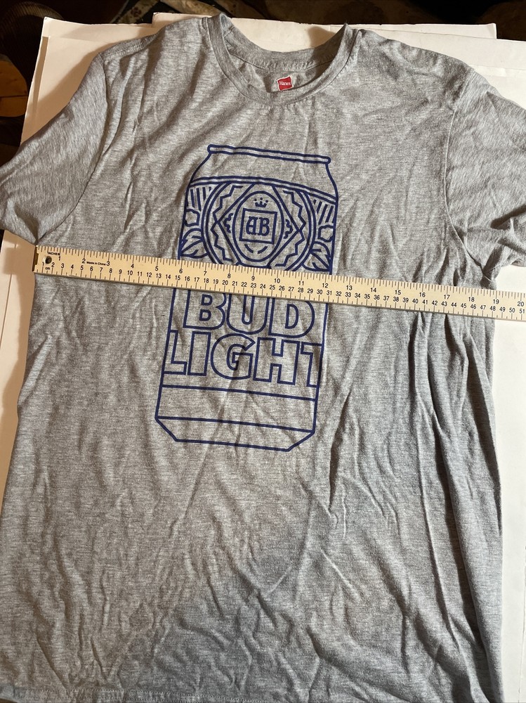 BUD LIGHT GRAY T SHIRT SIZE LARGE