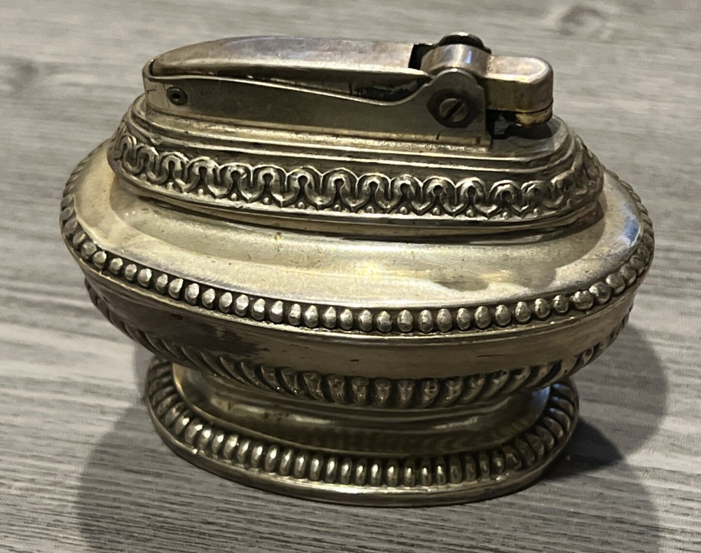 Vintage Ronson Queen Anne Table Lighter - Silver Plated - UNTESTED - FREE SHIP!