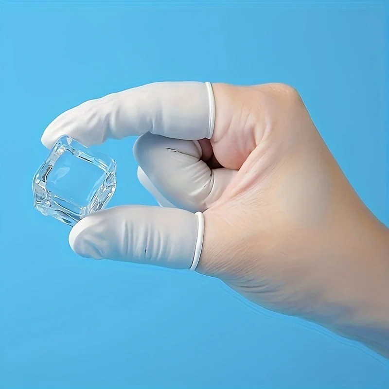 (100 PACK) Disposable Latex Finger Cots Medium Size Anti Static DURABLE HANDMADE