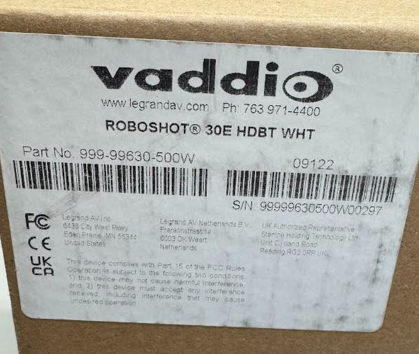 Vaddio RoboSHOT 30E HDBT OneLINK HDMI System (White)