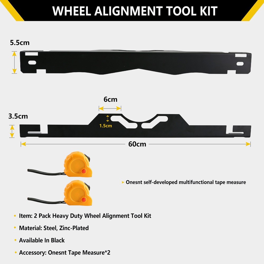 2 Pack Heavy Duty Wheel Alignment Tool Kit Black Toe Alignment Tool Plates ?