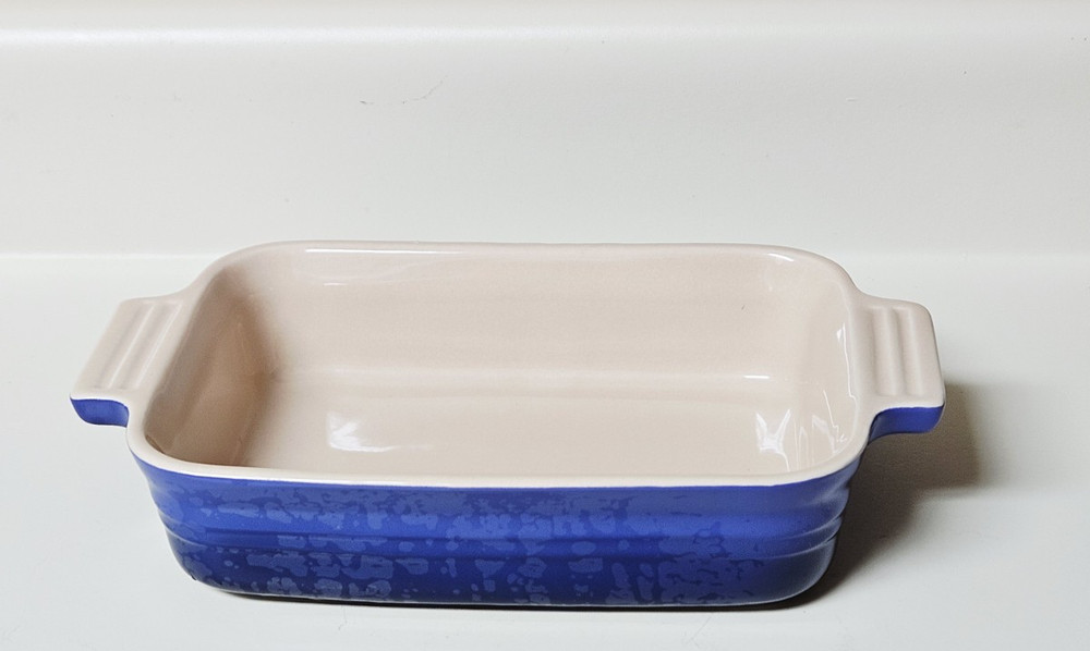 Le Creuset BLUE Rectangular Stoneware Baking Casserole Dish 5"x7" 11-06 11.06