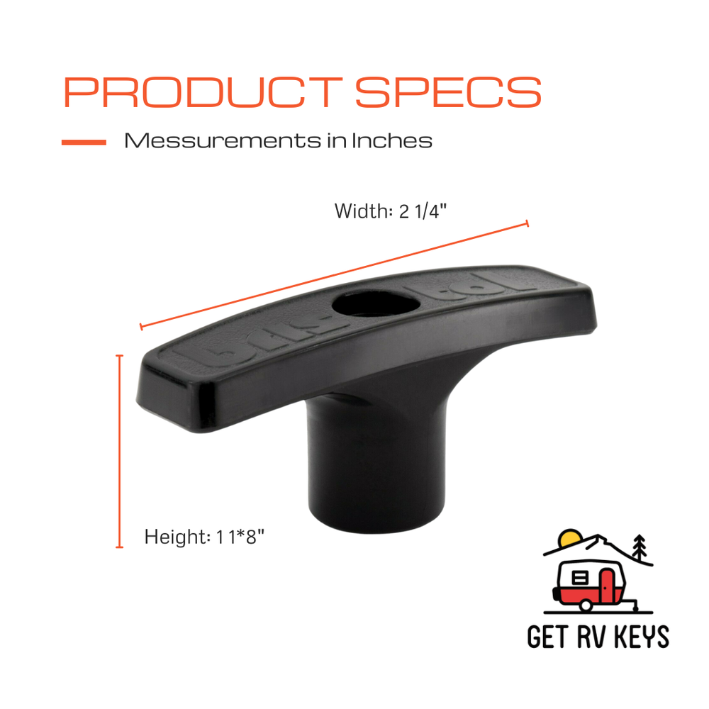 RV Waste Valve Handle Replacement Camper Sewer Tank Dump Release Black