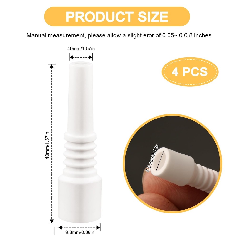 Sand Blaster Ceramic Nozzles Replacement Sandblasting Tips, 10mm Nectar White