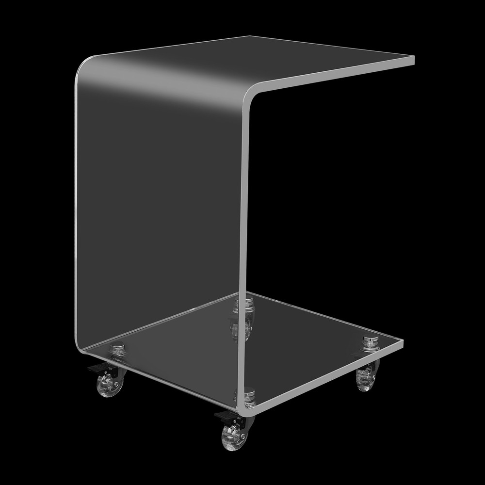 Modern C-shaped Side Table Acrylic End Table Couch Side Table, Bedside Table