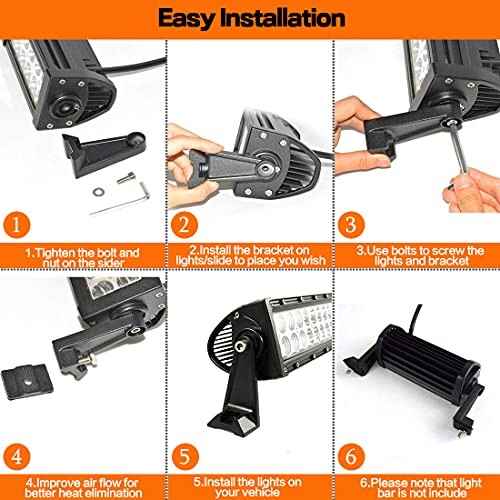 Side Brackets, Light Bar Mounting Brackets Kit - LED Light Bar Side Brackets