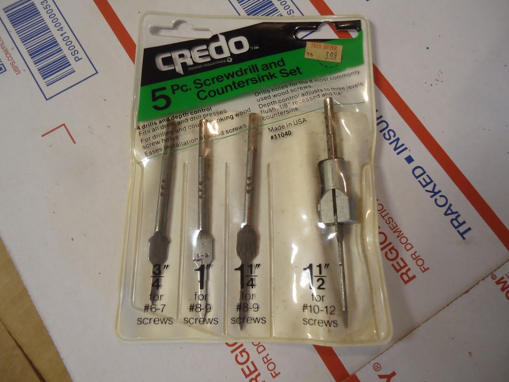Vintage CREDO 5pc Screwdrill Countersink Set  USA