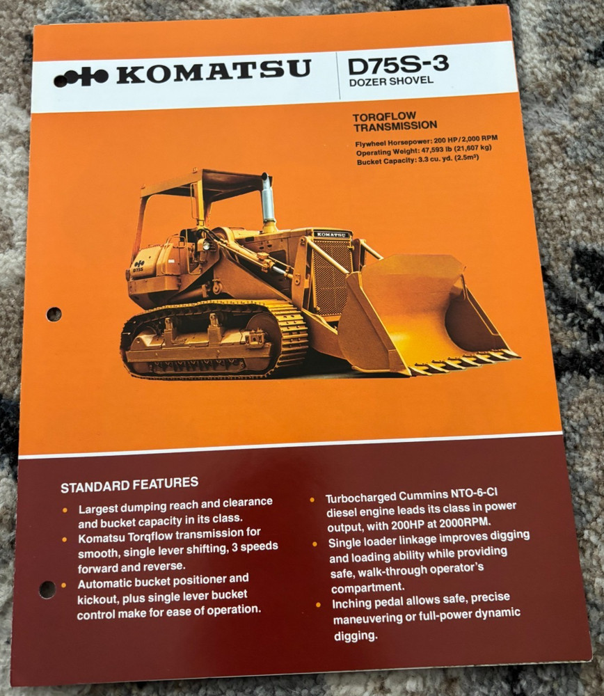 Komatsu D75S Crawler Loader Brochure AMIL25