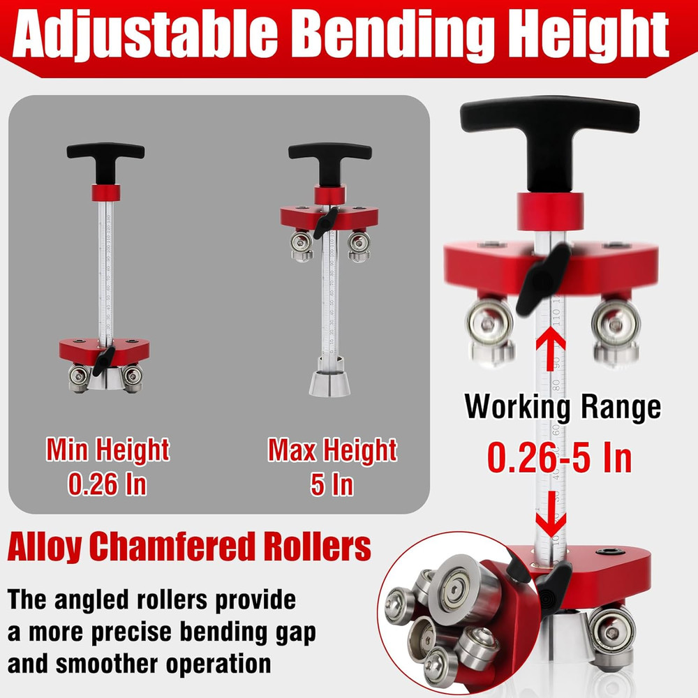 Professional Sheet Metal Edge Roller Bender, 0-100° Bending Range, 5In