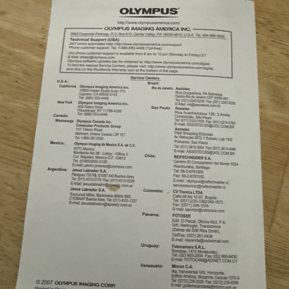 Olympus FE-220/X-785 Digital Camera Basic Instruction Manual Book