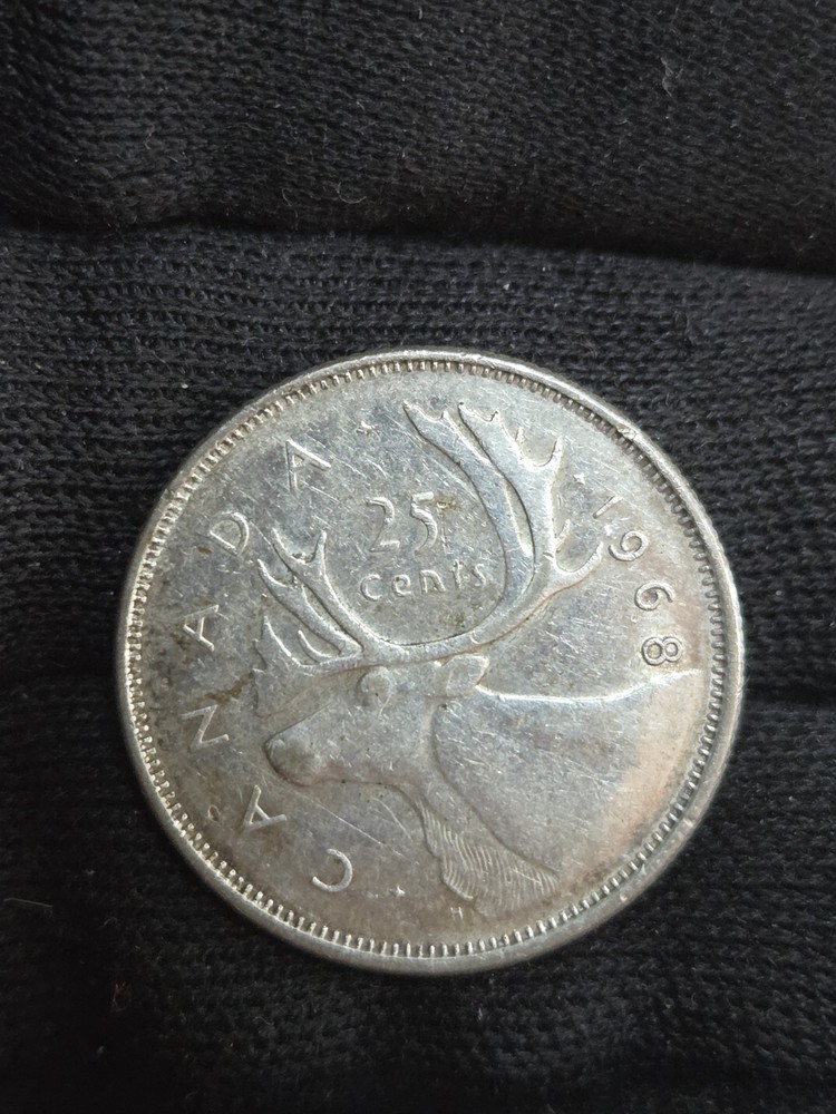 1968 Canada Silver 25 Cent Coin