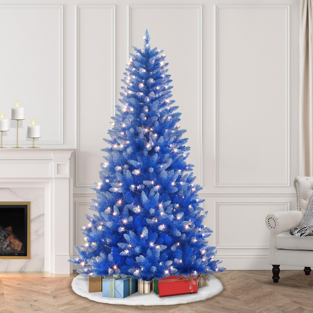 Pre-Lit 6.5' Artificial Christmas Tree with 300 Lights, Blue