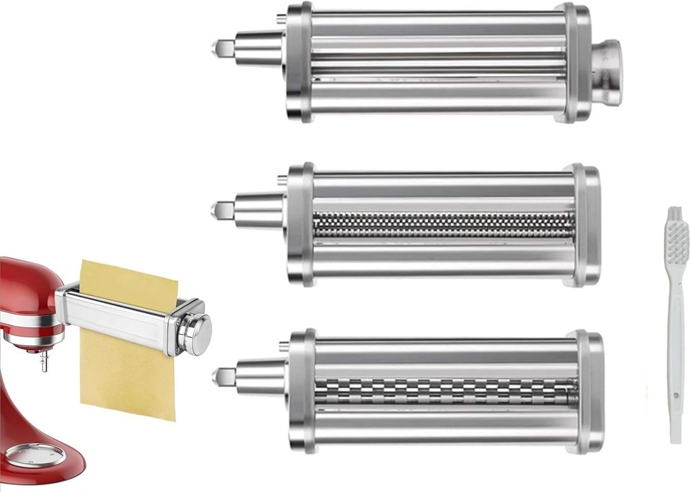 3-Piece Pasta Roller & Cutter Set, Pasta Maker Attachments Set Replacement fo...