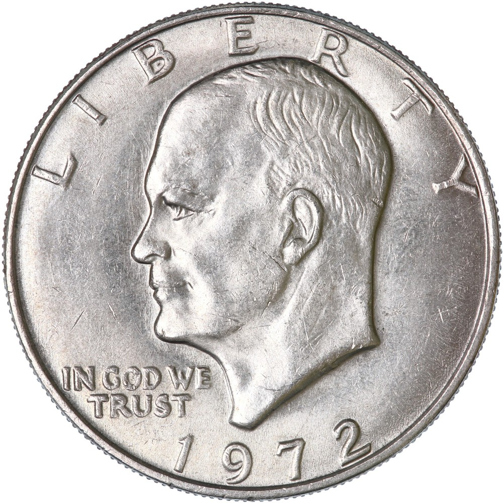 1972 (P) Eisenhower Dollar Type 1 AU+ Ike
