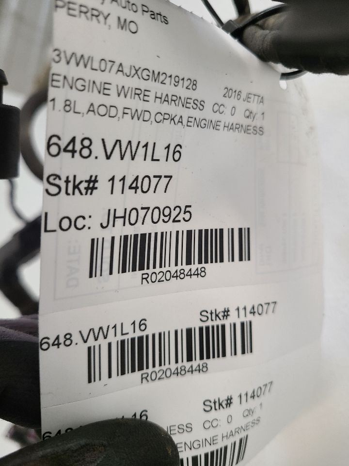 2011 2012 2013 2014 2015 2016 2017 2018 VOLKSWAGON JETTA Engine Wire Harness