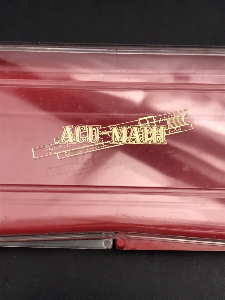 Acu-Math #150 Engraved Slide Rule w/ Hard Case & Instructions