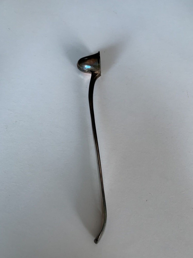 S&G ENGLAND CANDLE SNUFFER SILVER PLATED 10” (e20)