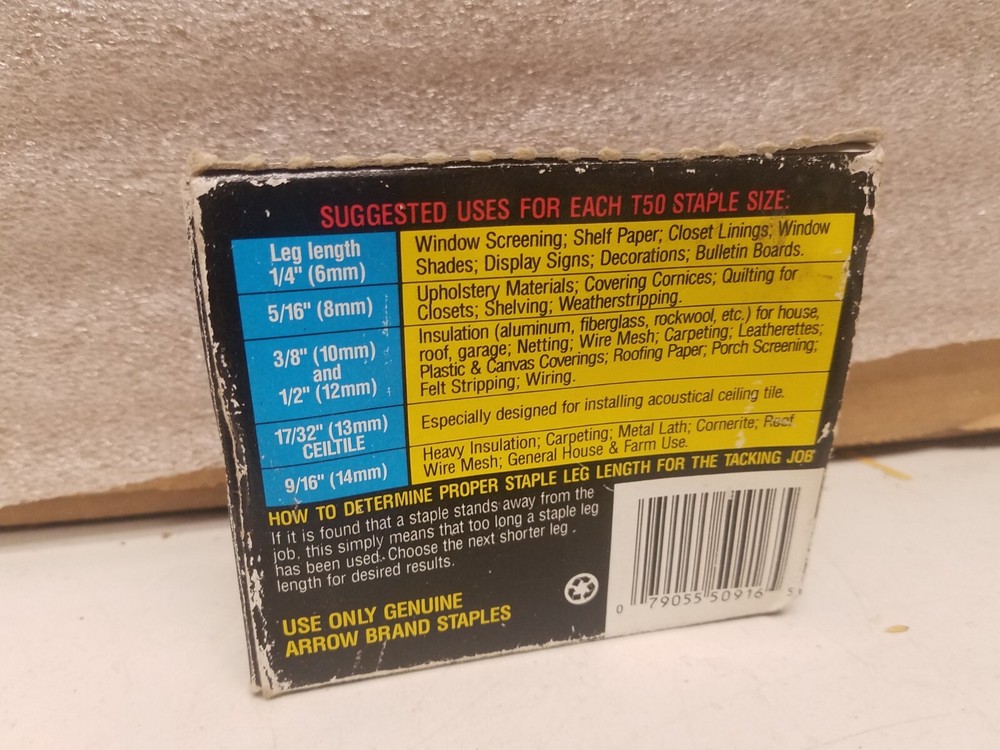 500 #T50 9/16" Arrow Staples