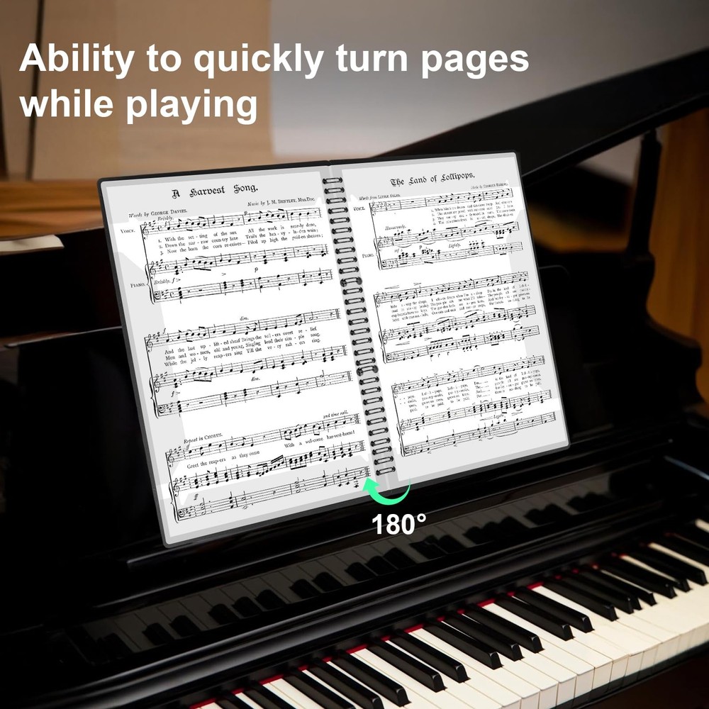 Sheet Music Folder, Premium Spiral Binder Organizer for Black