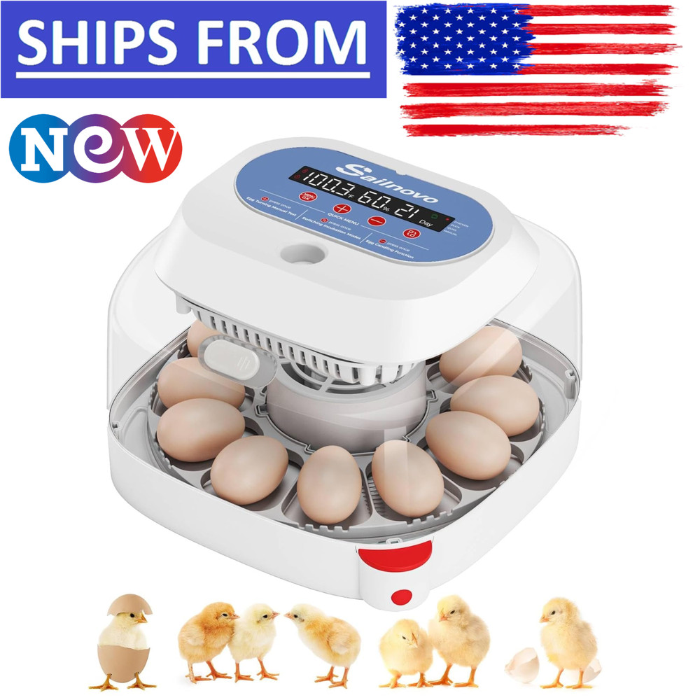 12 Egg Incubator for Hatching Eggs with Automatic Egg Turning Egg Candler Gift