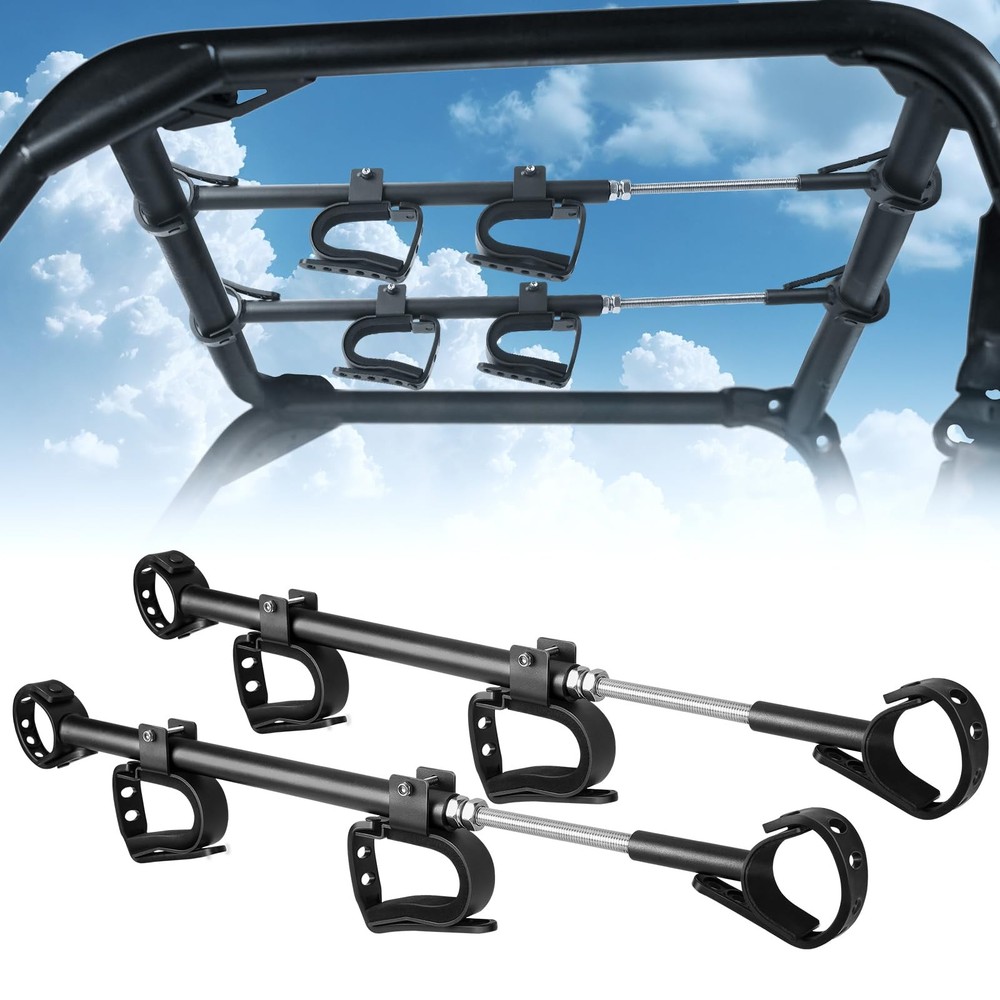 Drieaco UTV Overhead Rack Fits 21-28" Spacing Roll Bars, Adjustable UTV Holde...