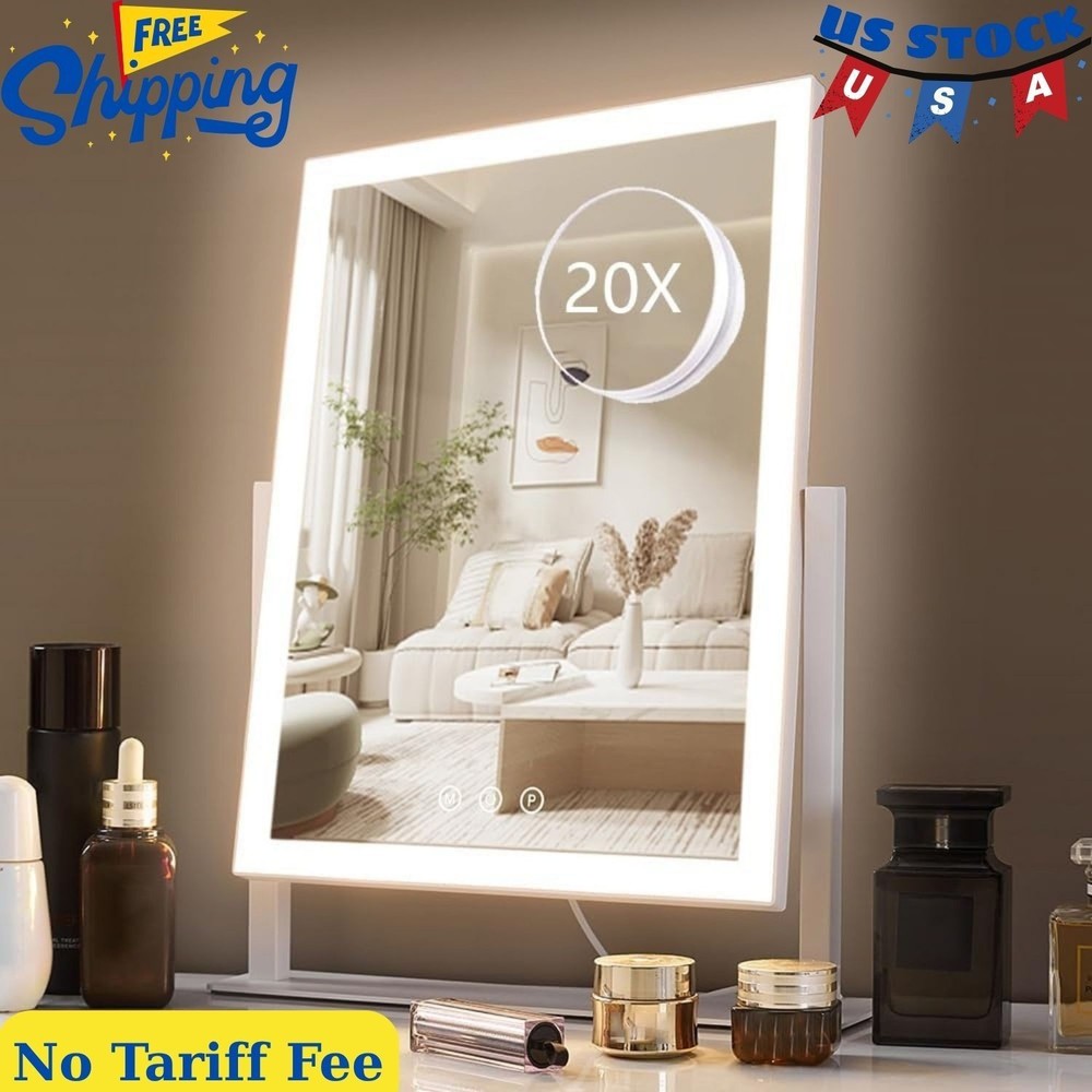 Lighted Makeup Mirror, Vanity Mirror with Lights, Three Color Lighting Modes