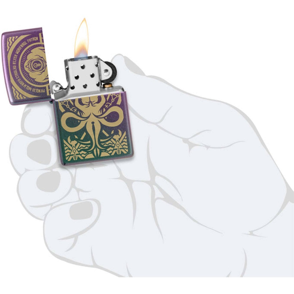Zippo Windproof Pocket Lighter Evil Design Iridescent Metal 48671