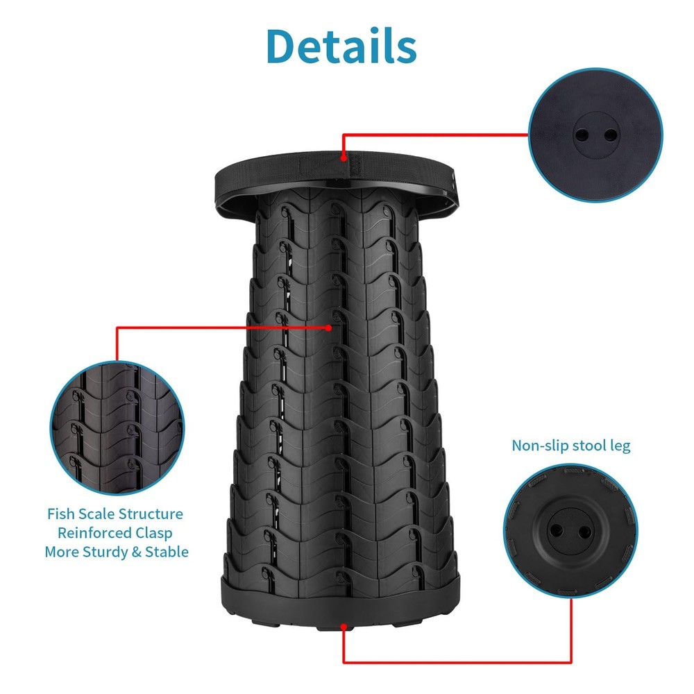2-Pack Collapsible Stool, Lightweight Yet More Sturdy with Load Capacity 400l...