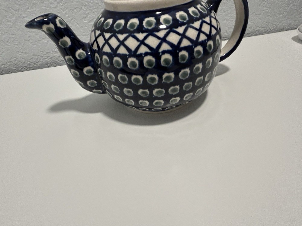 Polish Pottery Teapot With Lid
